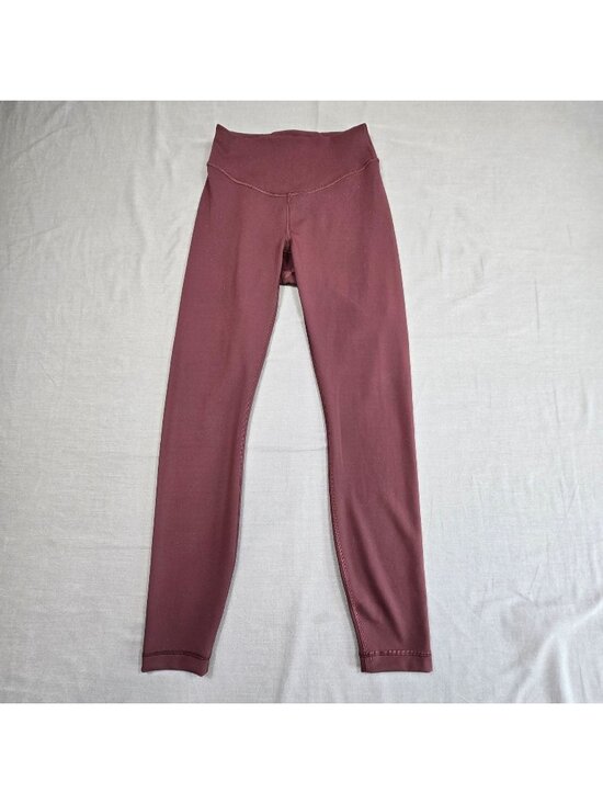 Lululemon Pants - Lululemon Leggings Size 4 Burgundy Full-Length Yoga Pants
